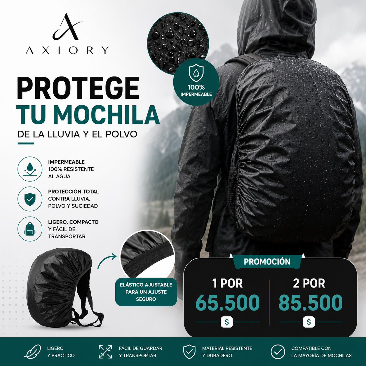 AXIORY RainCover Funda Impermeable Premium